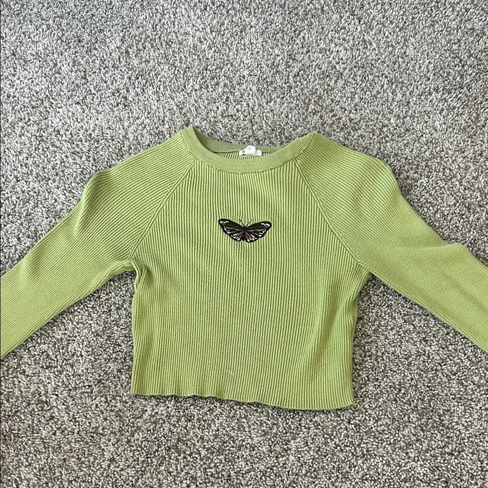 Y2K Olive Long Sleeve Top